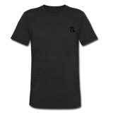 Unisex Tri-Blend T-Shirt WITH BLACK  LOGO - heather black