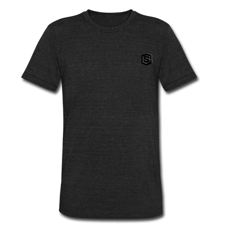 Unisex Tri-Blend T-Shirt WITH BLACK  LOGO - heather black