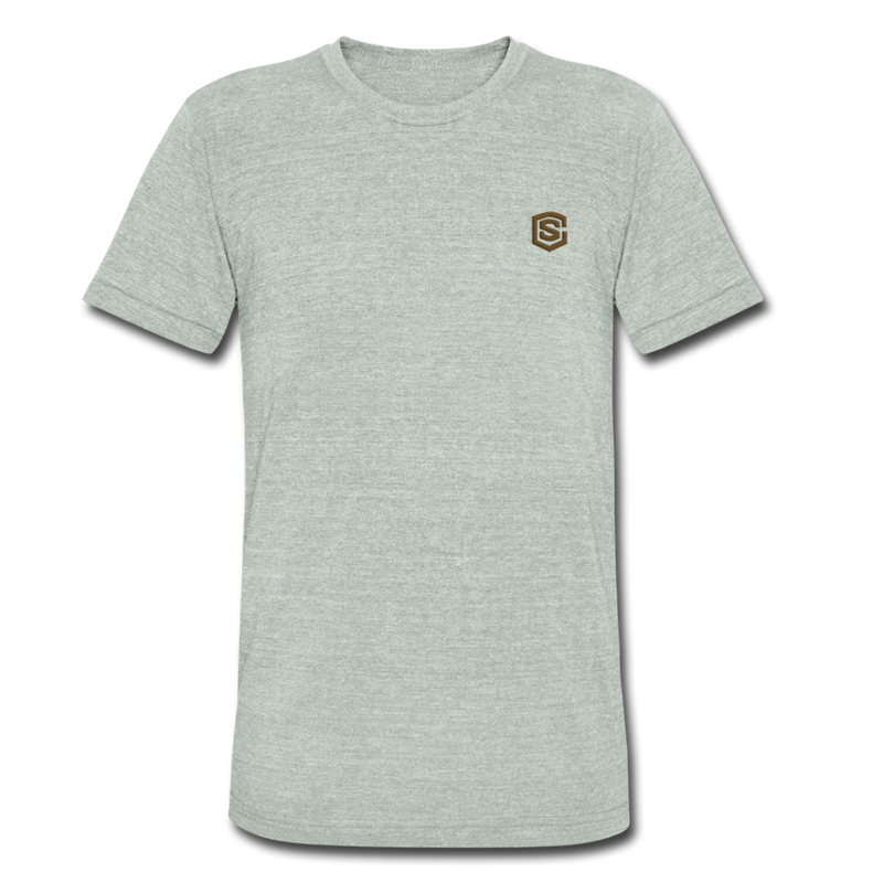 Unisex Tri-Blend T-Shirt WITH BROWN  LOGO - heather gray