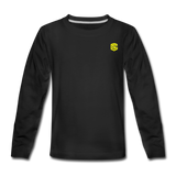 Kids' Premium Long Sleeve T-Shirt  WITH YELLOW LOGO - black