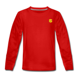 Kids' Premium Long Sleeve T-Shirt  WITH YELLOW LOGO - red