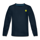 Kids' Premium Long Sleeve T-Shirt  WITH YELLOW LOGO - deep navy