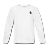 Kids' Premium Long Sleeve T-Shirt WITH BLACK LOGO - white