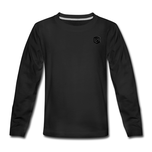 Kids' Premium Long Sleeve T-Shirt WITH BLACK LOGO - black