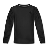 Kids' Premium Long Sleeve T-Shirt WITH BLACK LOGO - black