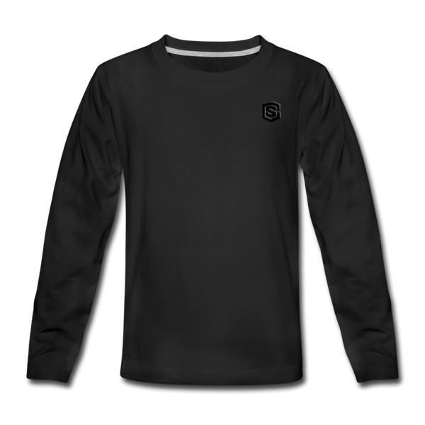 Kids' Premium Long Sleeve T-Shirt WITH BLACK LOGO - black