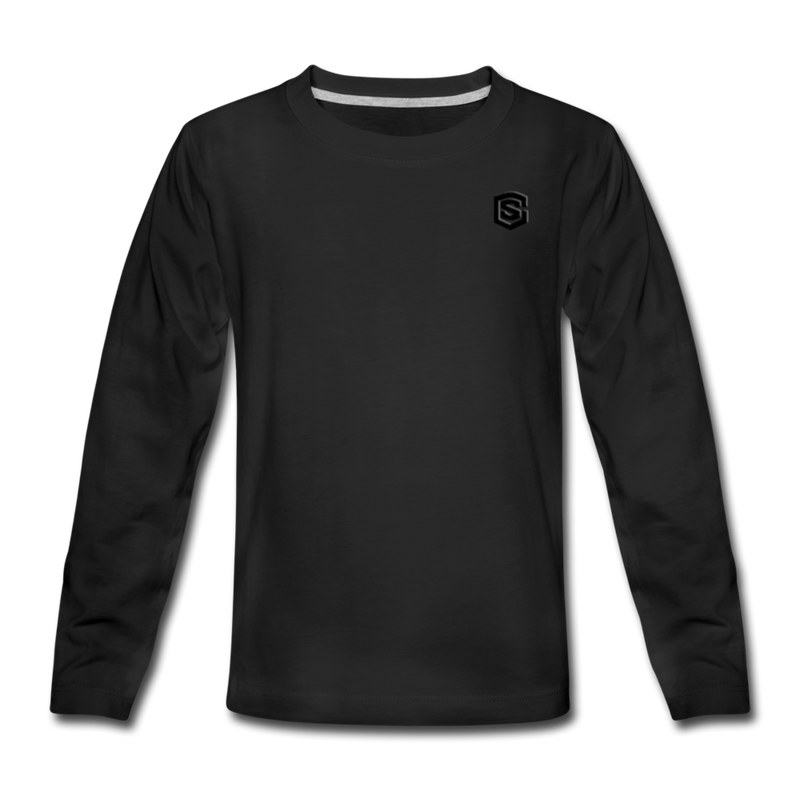 Kids' Premium Long Sleeve T-Shirt WITH BLACK LOGO - black