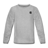 Kids' Premium Long Sleeve T-Shirt WITH BLACK LOGO - heather gray