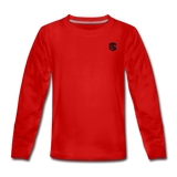 Kids' Premium Long Sleeve T-Shirt WITH BLACK LOGO - red