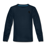 Kids' Premium Long Sleeve T-Shirt WITH BLACK LOGO - deep navy