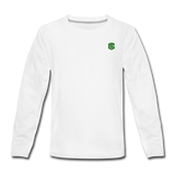 Kids' Premium Long Sleeve T-Shirt  WITH GREEN LOGO - white