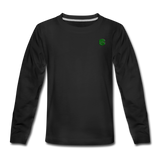 Kids' Premium Long Sleeve T-Shirt  WITH GREEN LOGO - black