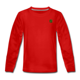 Kids' Premium Long Sleeve T-Shirt  WITH GREEN LOGO - red