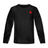 Kids' Premium Long Sleeve T-Shirt WITH RED LOGO - charcoal gray