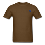 Unisex Classic T-Shirt with BLUE logo - brown