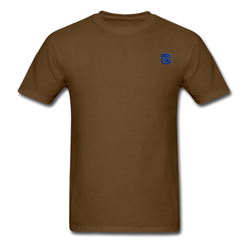 Unisex Classic T-Shirt with BLUE logo - brown