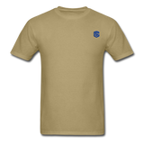 Unisex Classic T-Shirt with BLUE logo - khaki