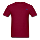 Unisex Classic T-Shirt with BLUE logo - burgundy