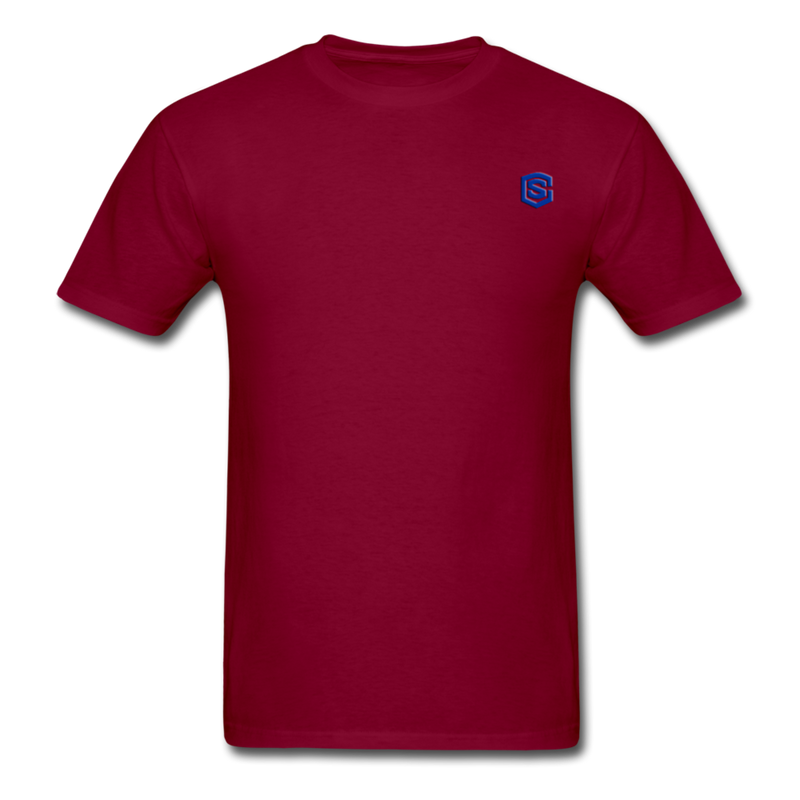 Unisex Classic T-Shirt with BLUE logo - burgundy