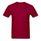 Unisex Classic T-Shirt with BLUE logo - dark red