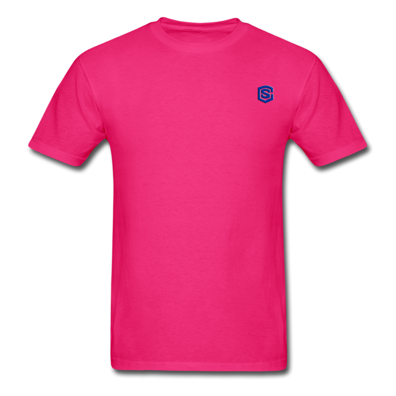 Unisex Classic T-Shirt with BLUE logo - fuchsia