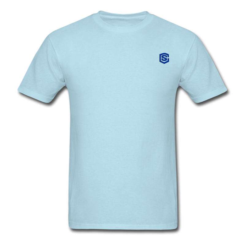 Unisex Classic T-Shirt with BLUE logo - powder blue