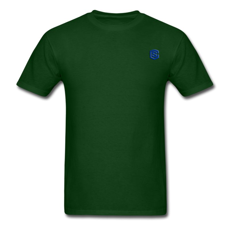 Unisex Classic T-Shirt with BLUE logo - forest green