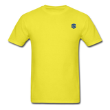 Unisex Classic T-Shirt with BLUE logo - yellow