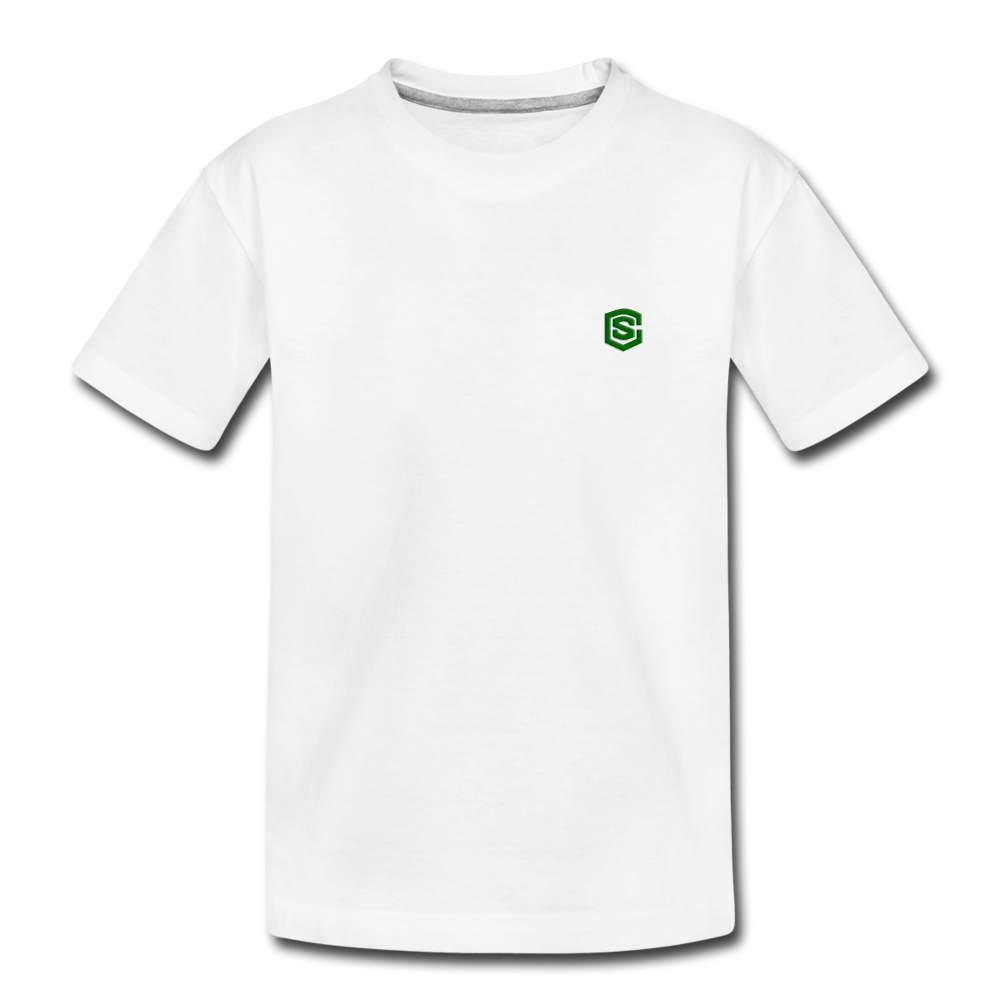 Toddler Premium T-Shirt with green logo - white
