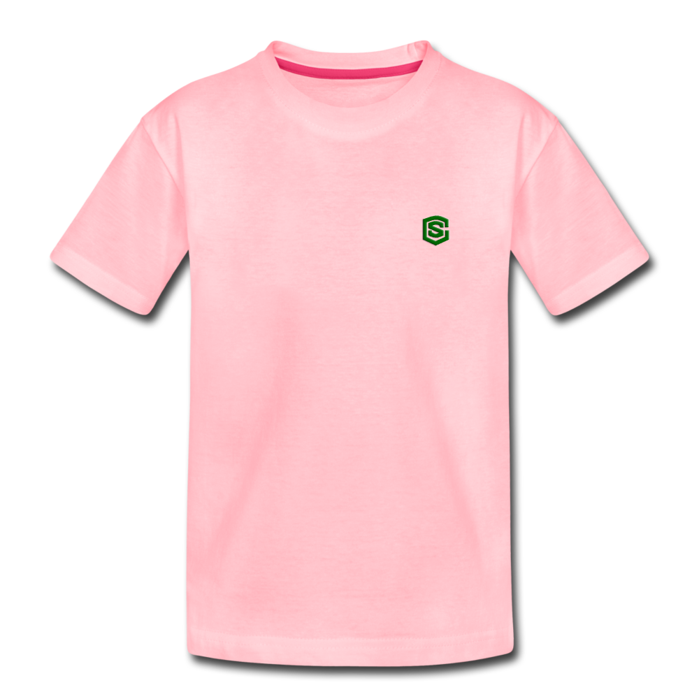 Toddler Premium T-Shirt with green logo - pink
