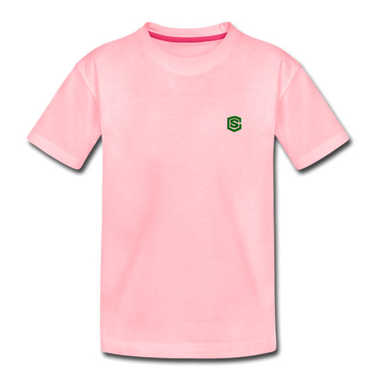Toddler Premium T-Shirt with green logo - pink