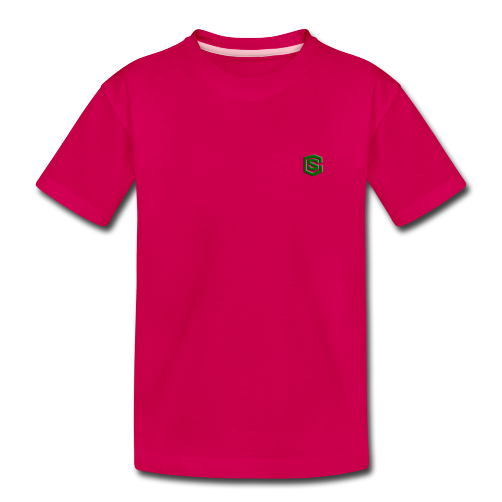Toddler Premium T-Shirt with green logo - dark pink
