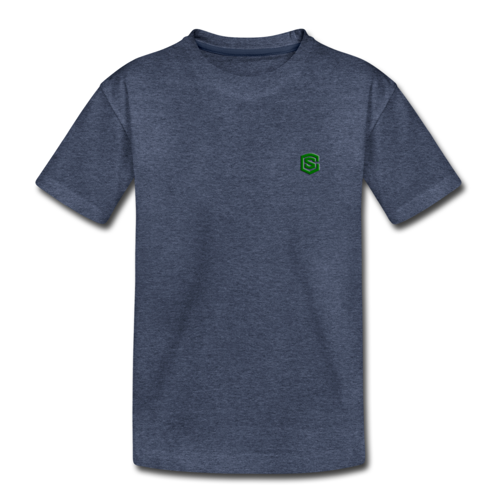 Toddler Premium T-Shirt with green logo - heather blue