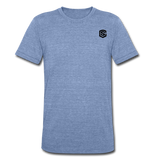 Unisex Tri-Blend T-Shirt WITH BLACK LOGO - heather Blue