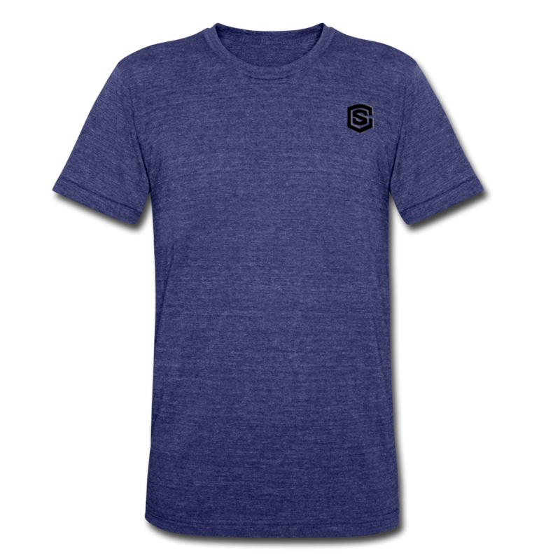 Unisex Tri-Blend T-Shirt WITH BLACK LOGO - heather indigo