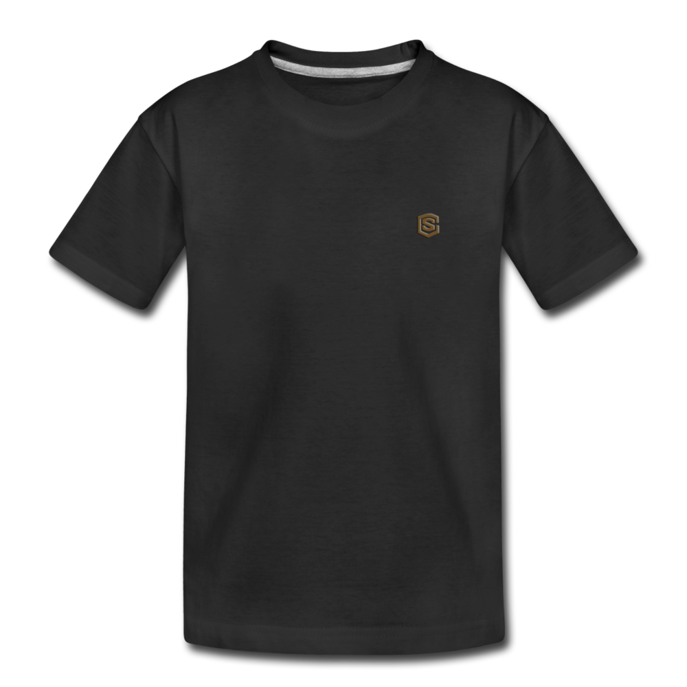 Toddler Premium T-Shirt with BROWN logo - black