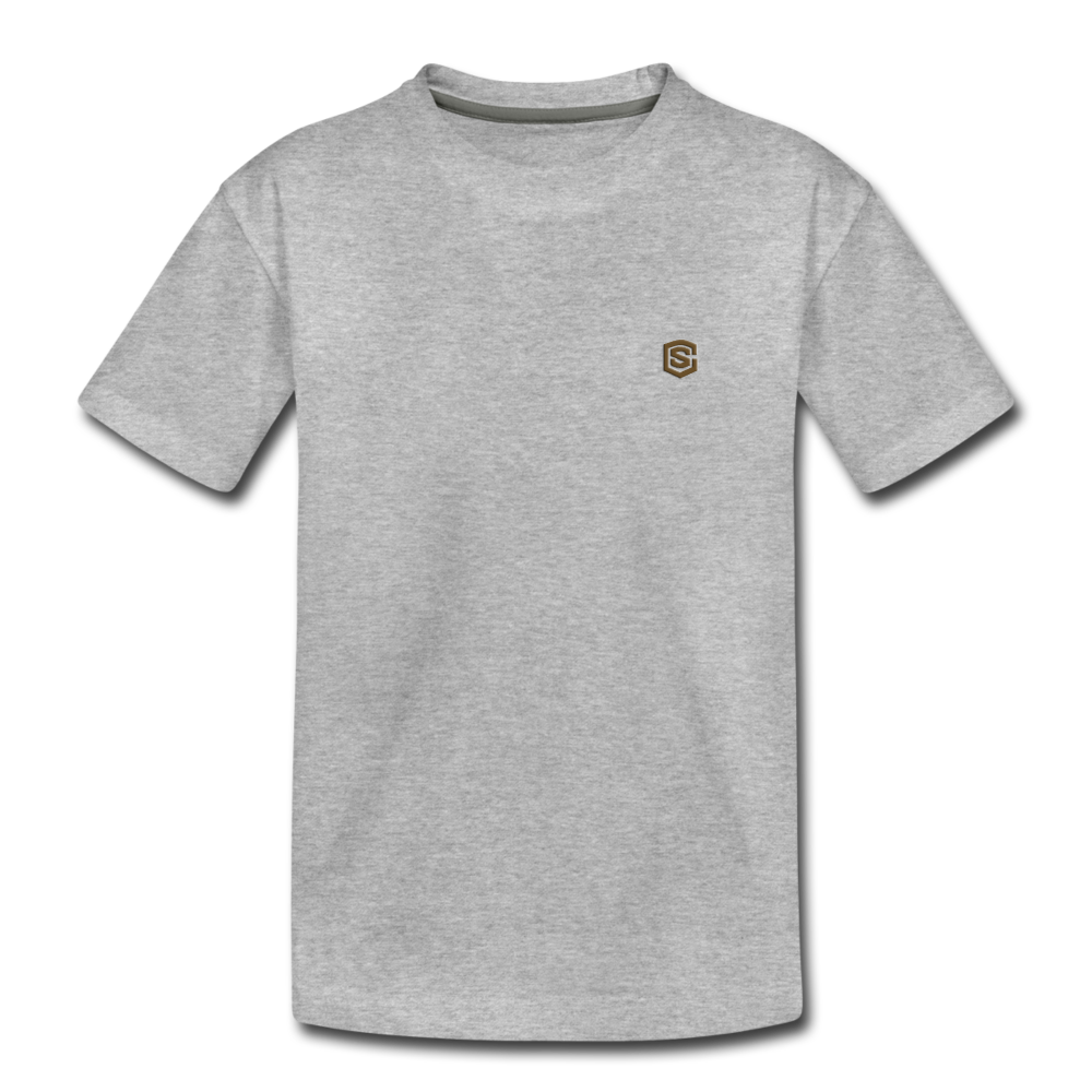 Toddler Premium T-Shirt with BROWN logo - heather gray