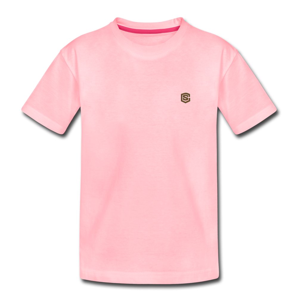 Toddler Premium T-Shirt with BROWN logo - pink