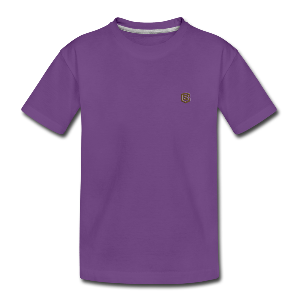 Toddler Premium T-Shirt with BROWN logo - purple