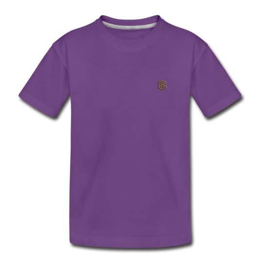 Toddler Premium T-Shirt with BROWN logo - purple