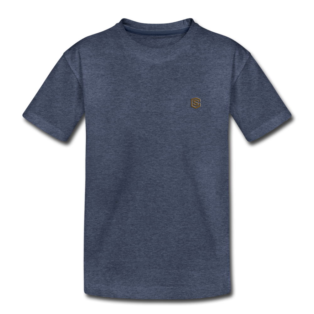 Toddler Premium T-Shirt with BROWN logo - heather blue