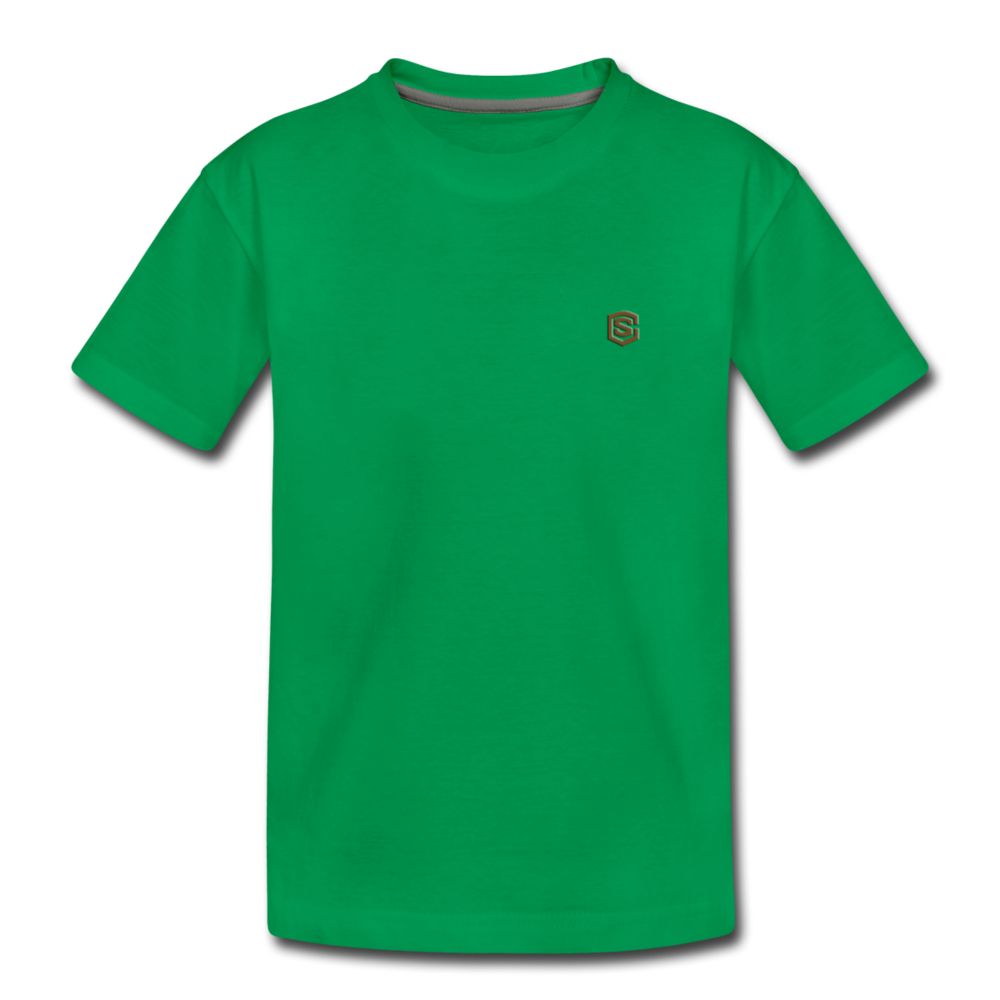Toddler Premium T-Shirt with BROWN logo - kelly green