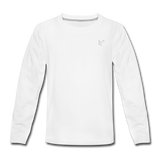 Kids' Premium Long Sleeve T-Shirt with white logo - white