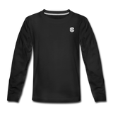 Kids' Premium Long Sleeve T-Shirt with white logo - black