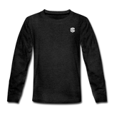 Kids' Premium Long Sleeve T-Shirt with white logo - charcoal gray