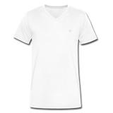 Men's V-Neck T-Shirt WITH WHITE LOGO - white