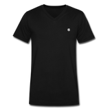 Men's V-Neck T-Shirt WITH WHITE LOGO - black