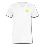 Men's V-Neck T-Shirt WITH YELLOW LOGO - white