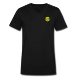 Men's V-Neck T-Shirt WITH YELLOW LOGO - black