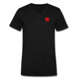 Men's V-Neck T-Shirt WITH RED LOGO - black